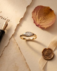 0.47 ct Marquise Diamond East-West Ring — 14K Yellow Gold