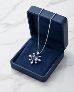 Cabochon Sapphire and Diamond Pendant