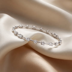 Multi-Shape Diamond Line Bracelet | 18K White Gold