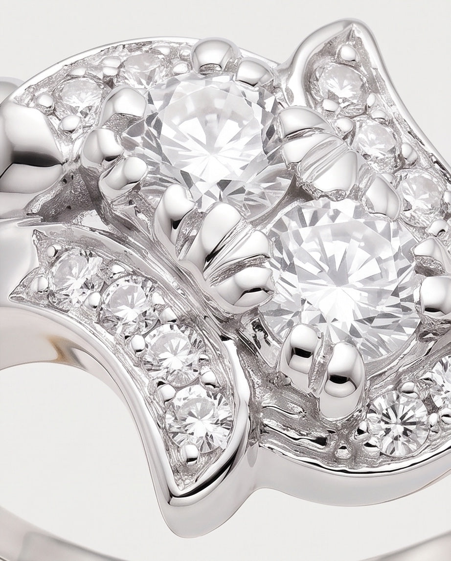 Close-up of round brilliant and single-cut diamonds