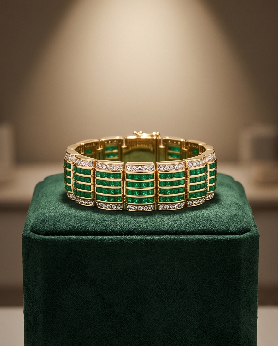 Emerald and Diamond Bracelet