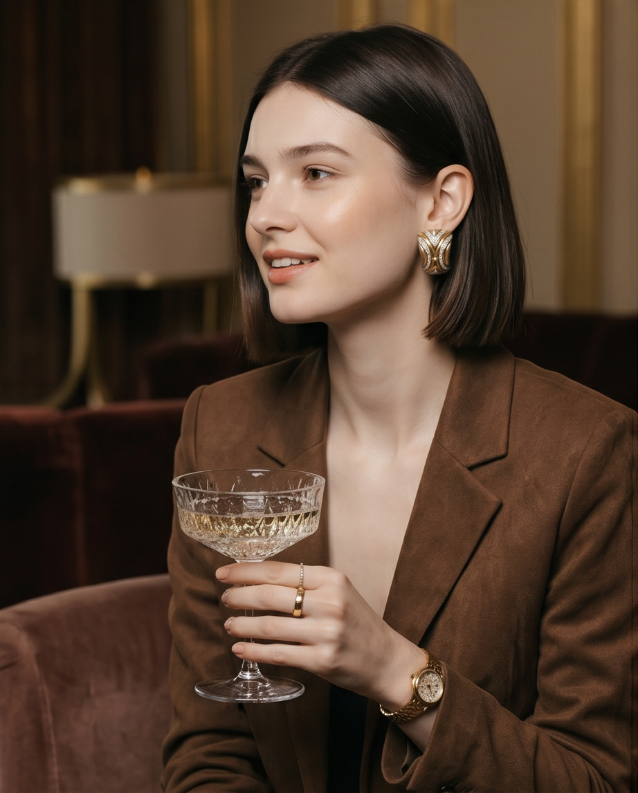 Yellow Gold and Diamond Statement Earrings