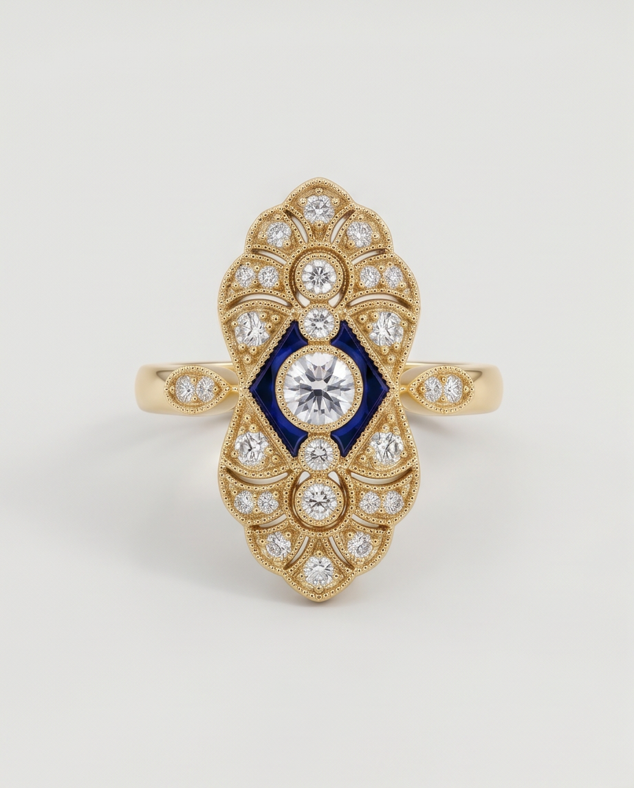 Art Deco Style Dinner Ring
