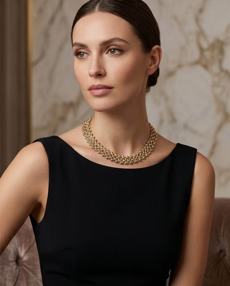 Two Tone Reversible Gold Necklace