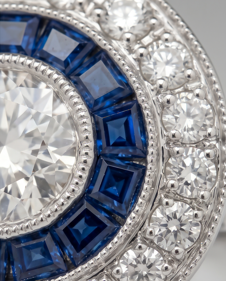 Diamond and Sapphire Art Dec Style Ring