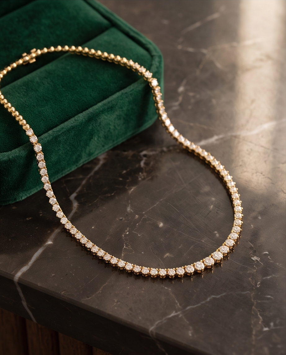 Graduated Diamond Riviera Necklace | 18K Yellow Gold | 5.00 CTW