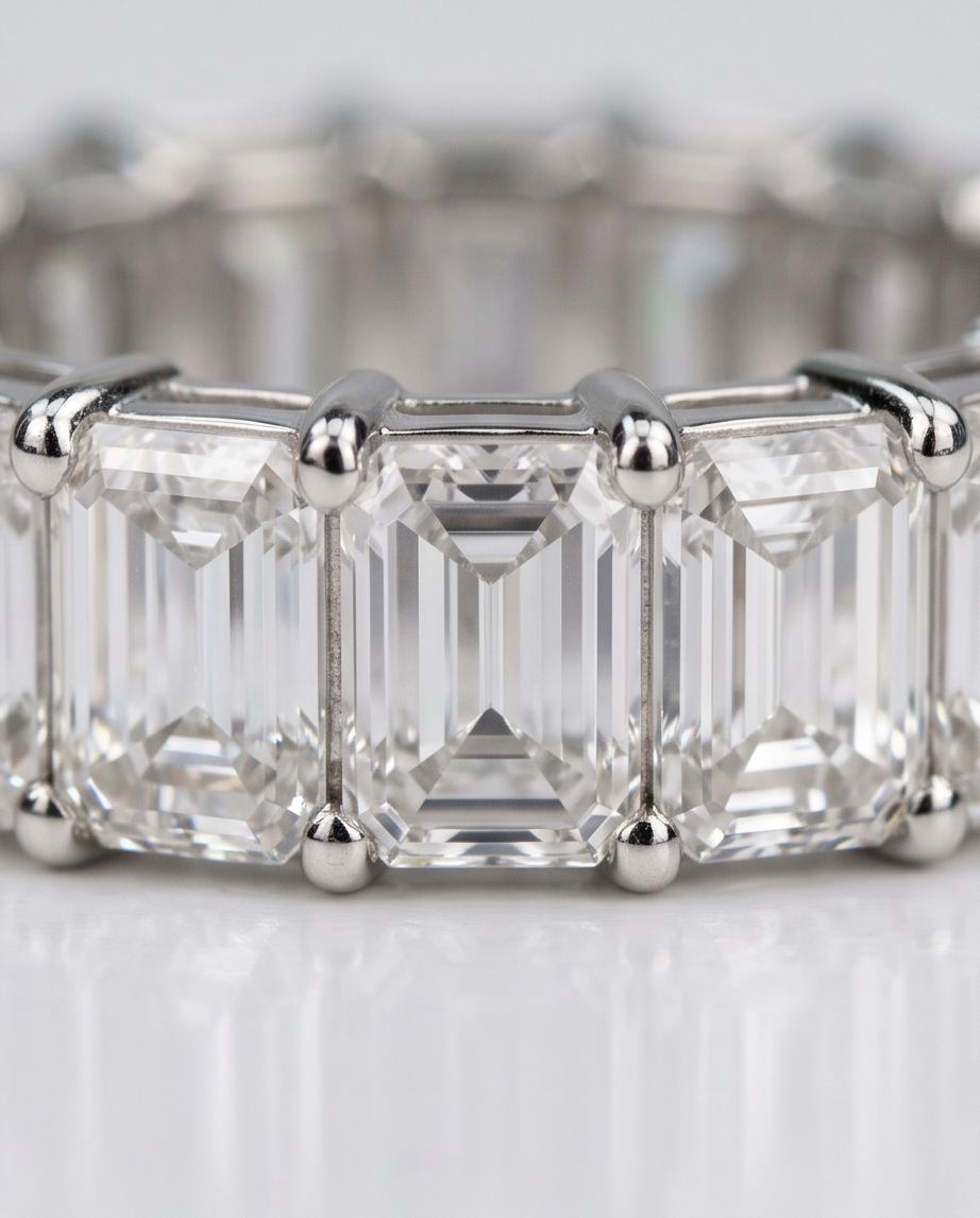 Emerald Cut Eternity Band