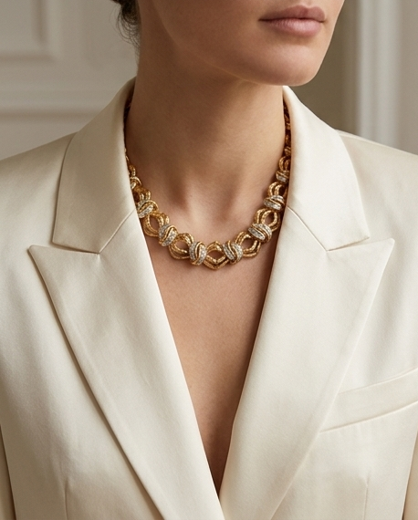 Yellow Gold and Diamond Necklace