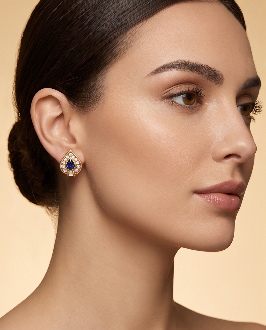 Sapphire and Diamond Earrings