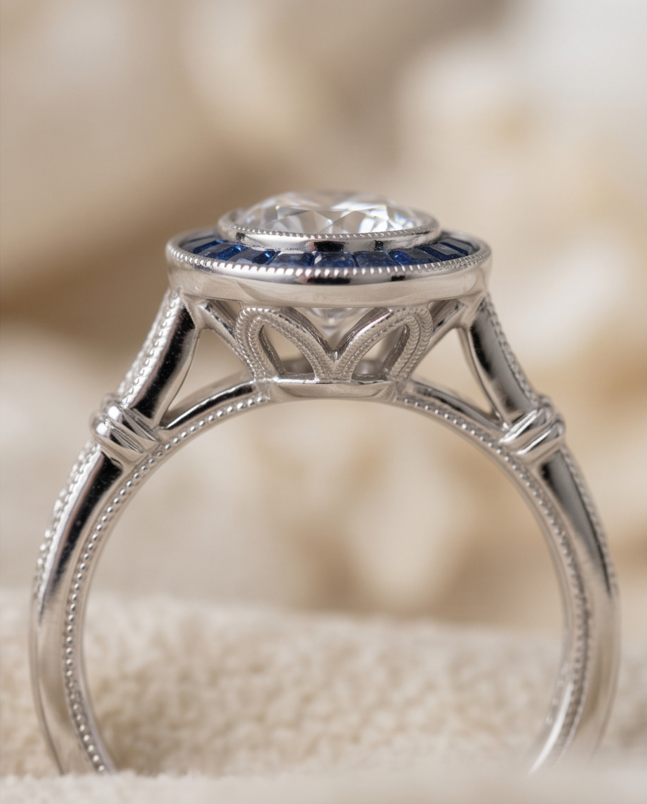 Diamond and Sapphire Art Deco Ring