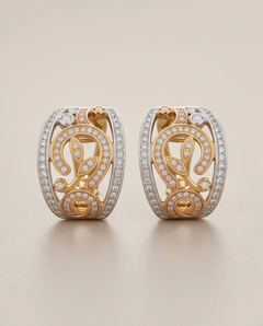 18kt Gold and Diamond Half-Hoop Earrings