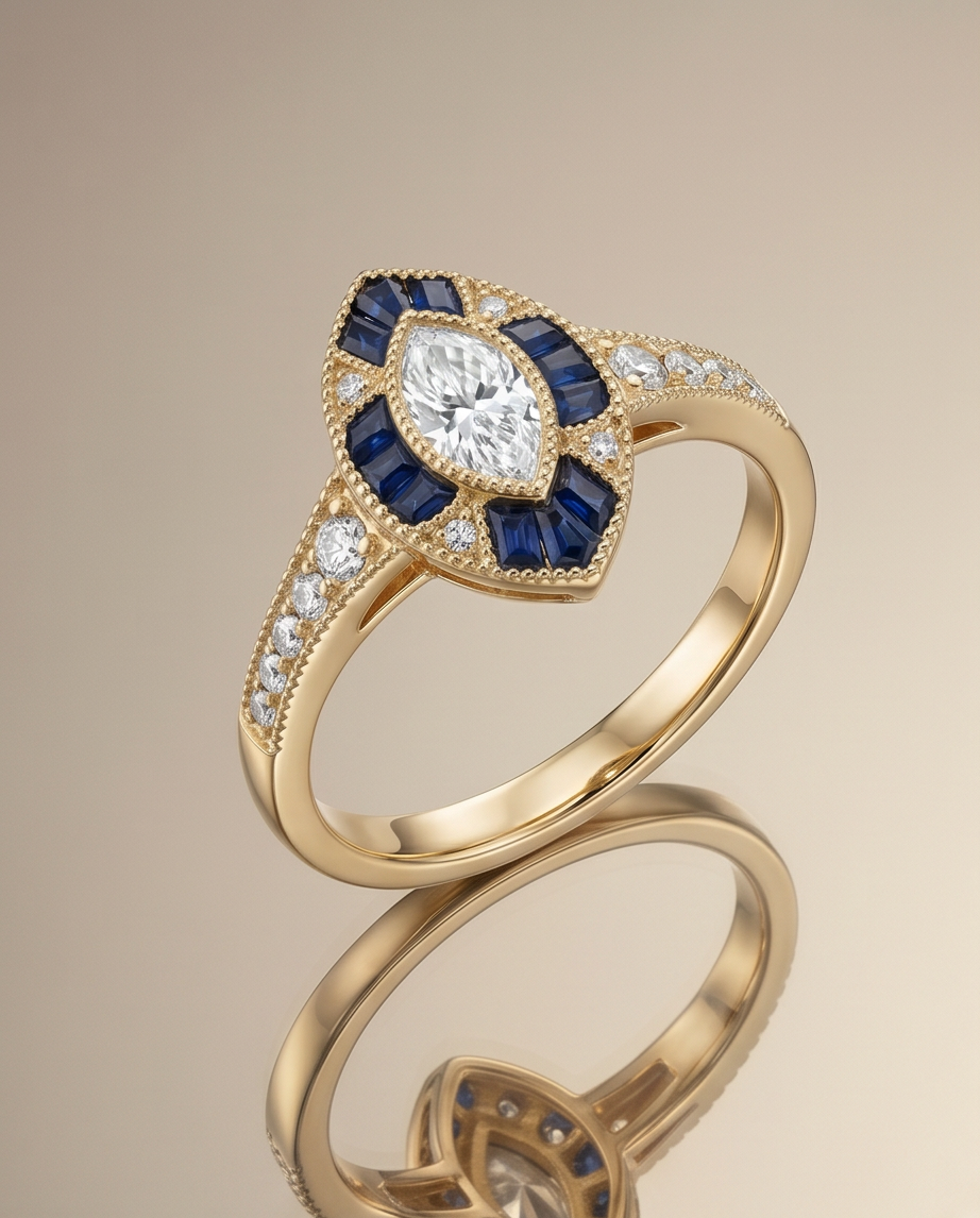 Sapphire and Diamond Ring