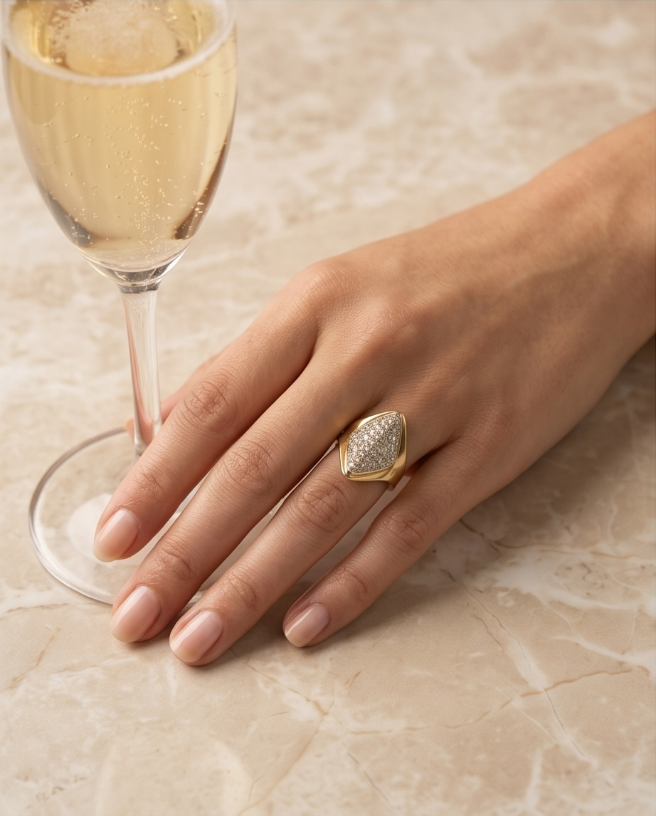 Yellow Gold Pave Ring