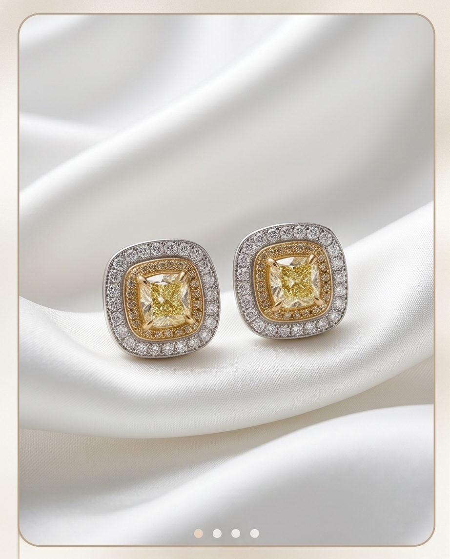 Fancy Yellow Diamond Earrings