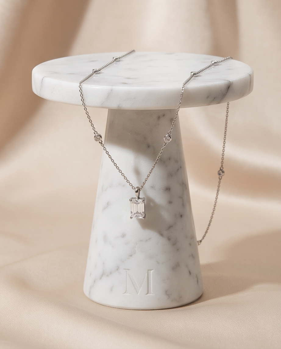 Emerald Cut Diamond Pendant