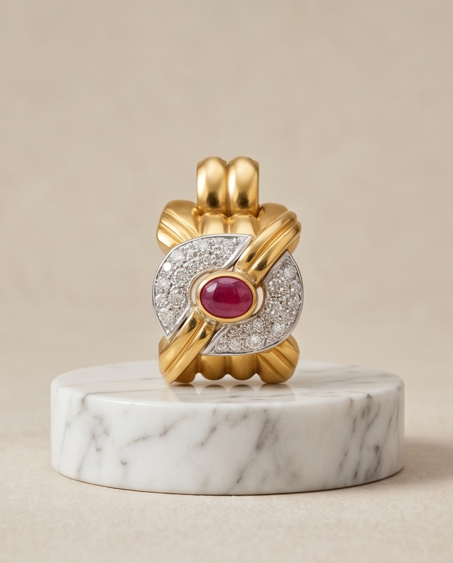 Ruby and Diamond Earrings