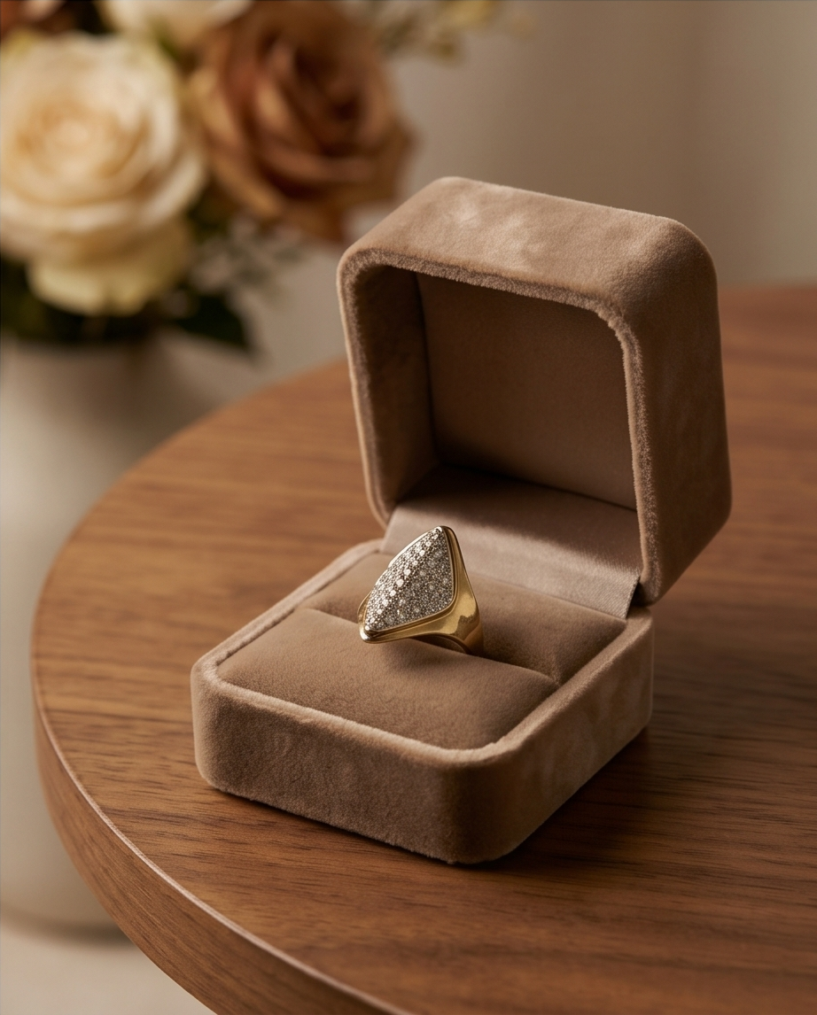 Yellow Gold Pave Ring