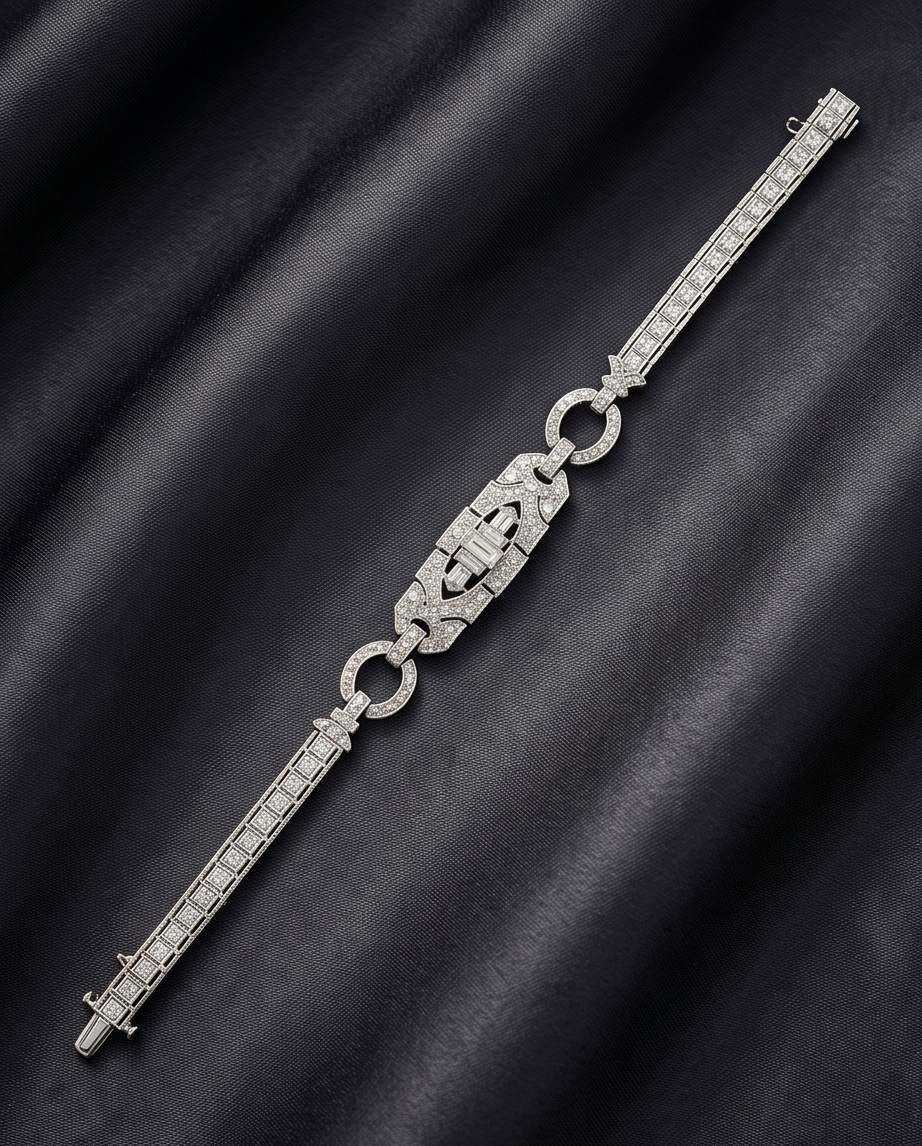 Art Deco Platinum and Diamond Bracelet