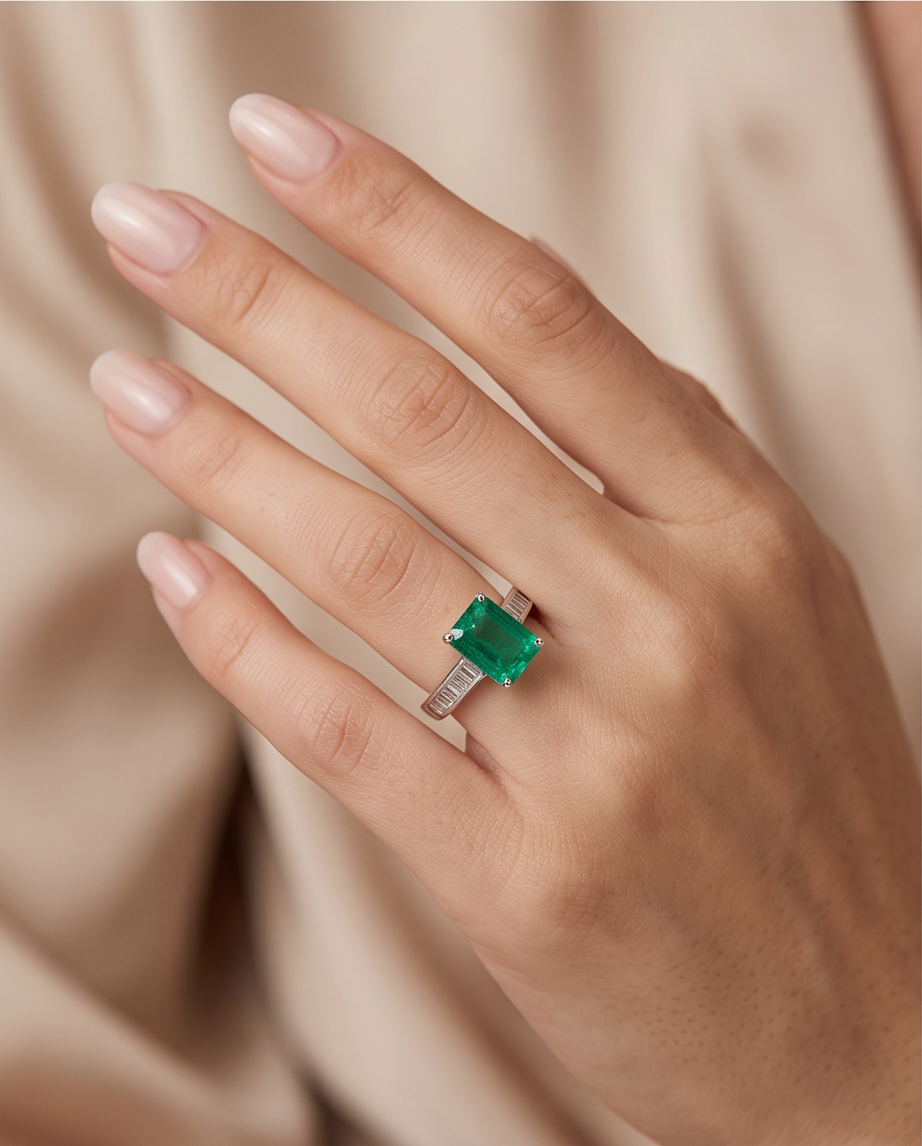 Emerald and Diamond Ring