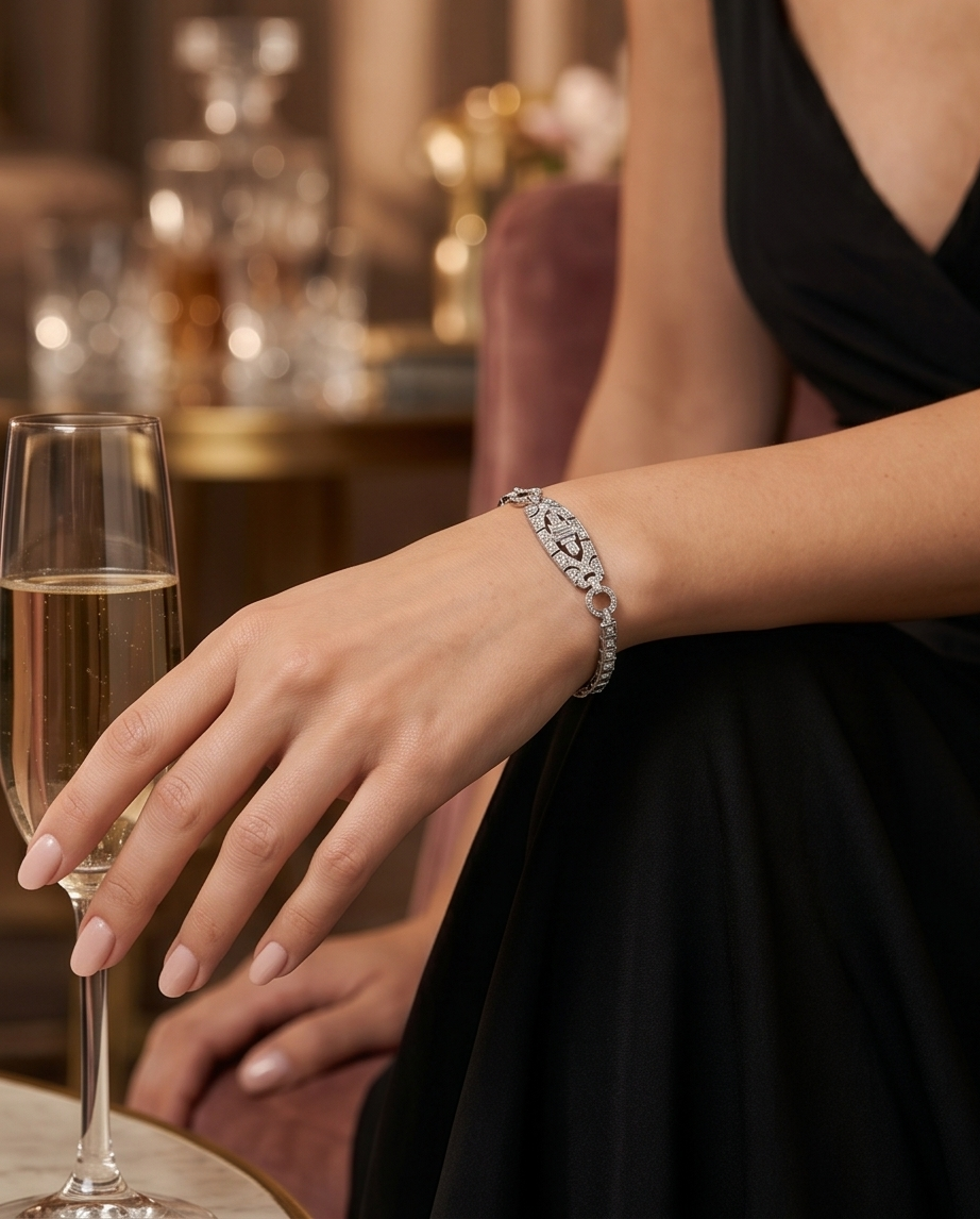 Art Deco Platinum and Diamond Bracelet