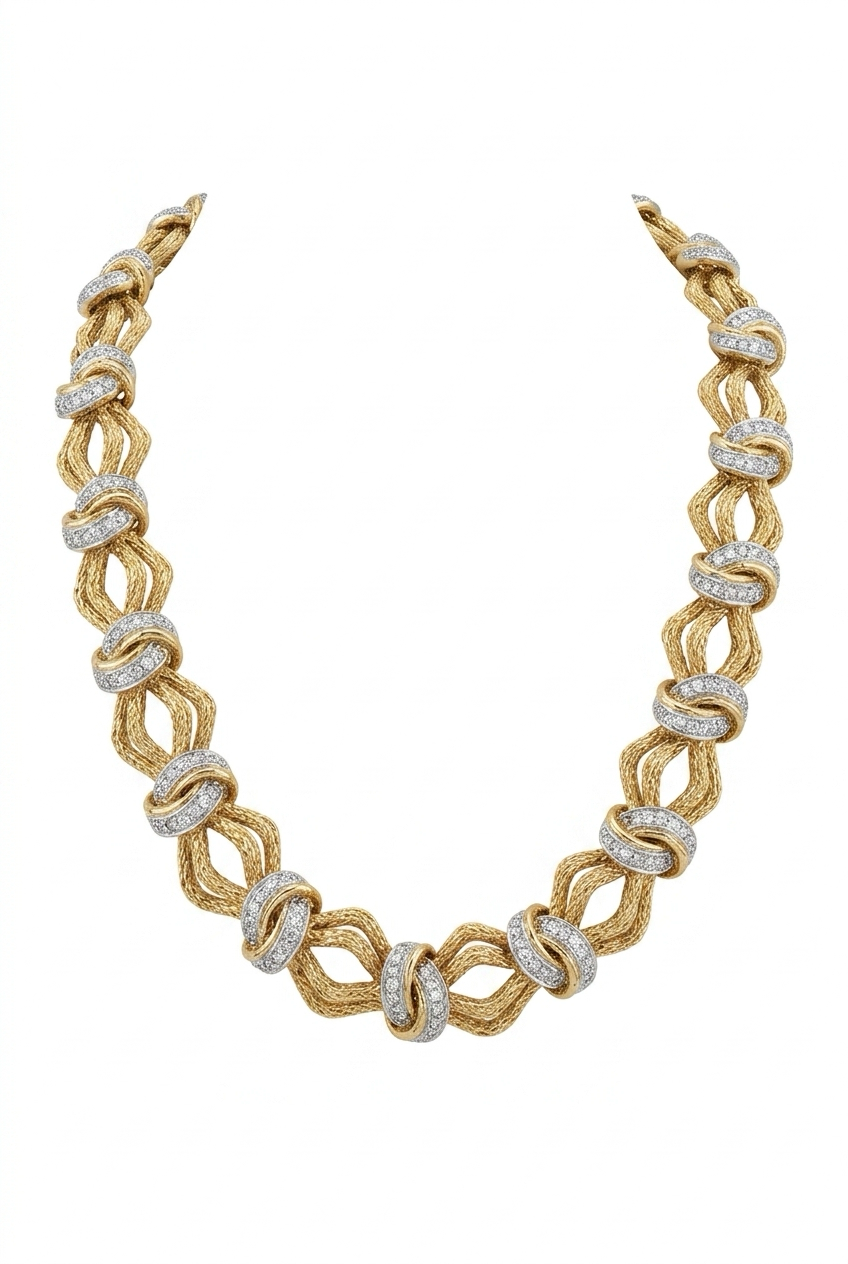 Yellow Gold and Diamond Necklace