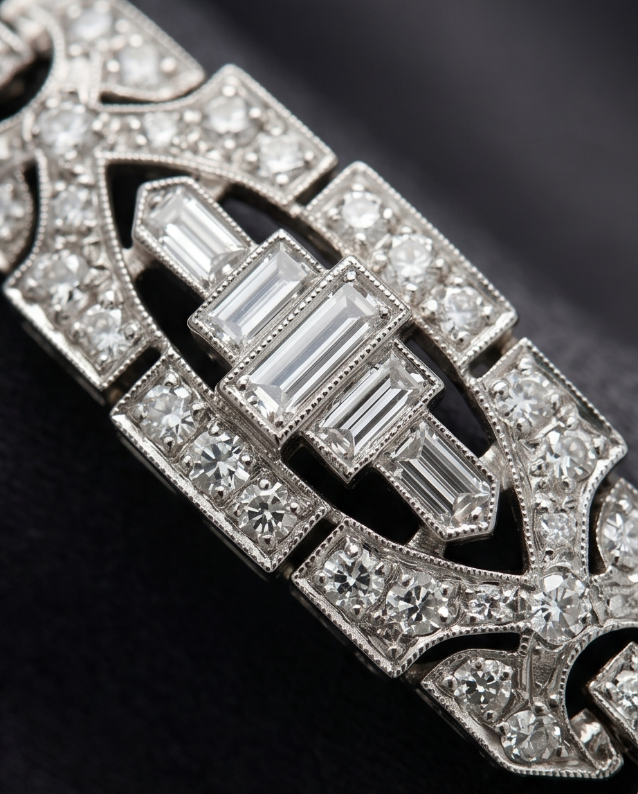Art Deco Platinum and Diamond Bracelet