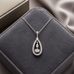 Diamond Teardrop Drop Pendant Necklace — 1.33 CTW