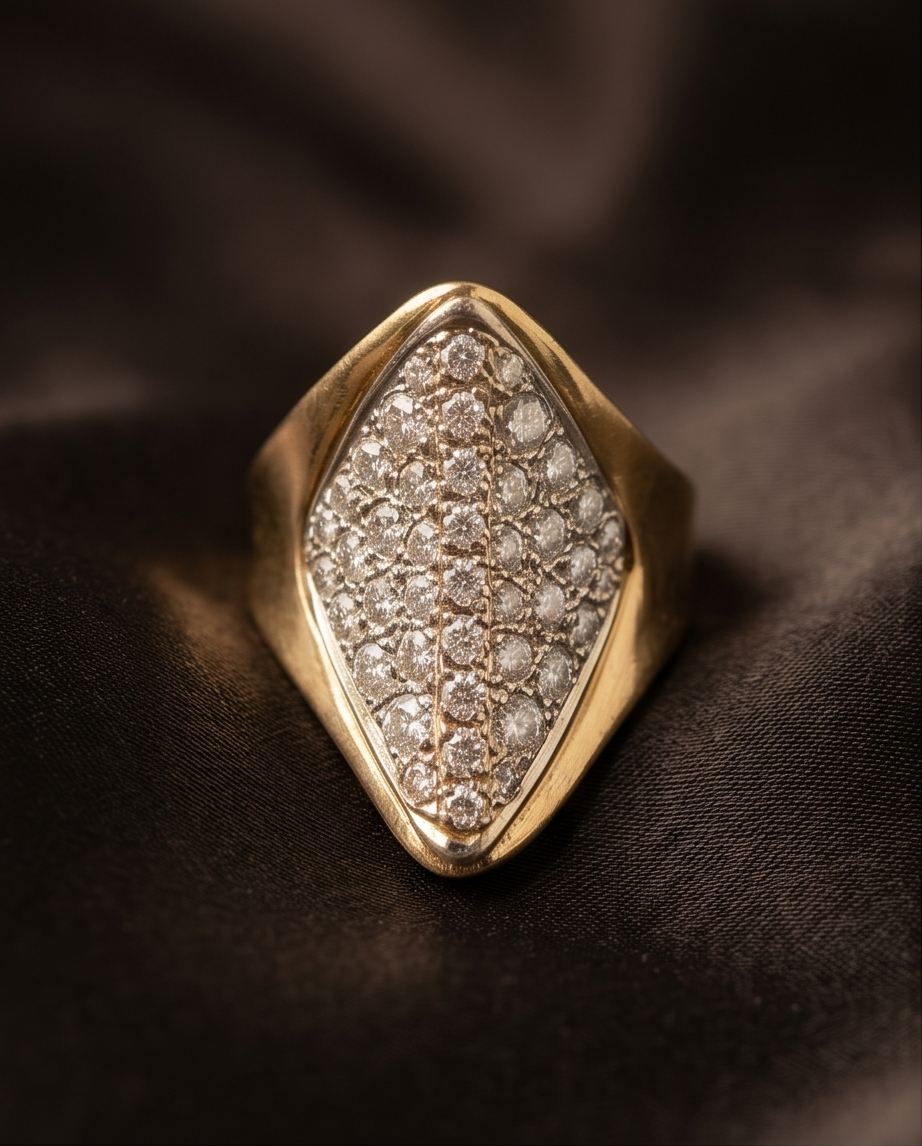 Yellow Gold Pave Ring