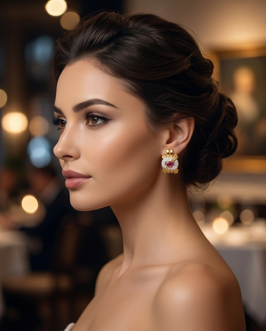Ruby and Diamond Earrings