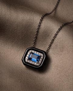 Sapphire and Onyx Pendant