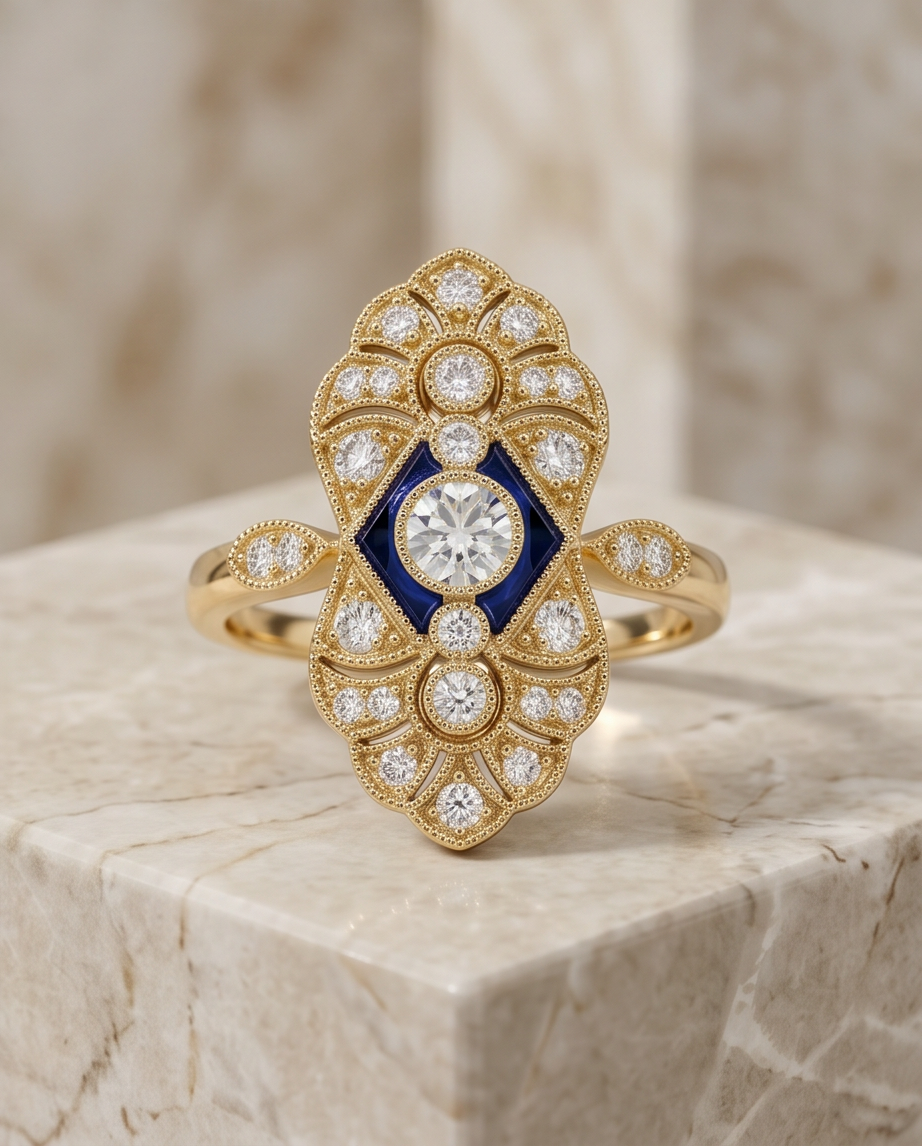 Art Deco Style Dinner Ring