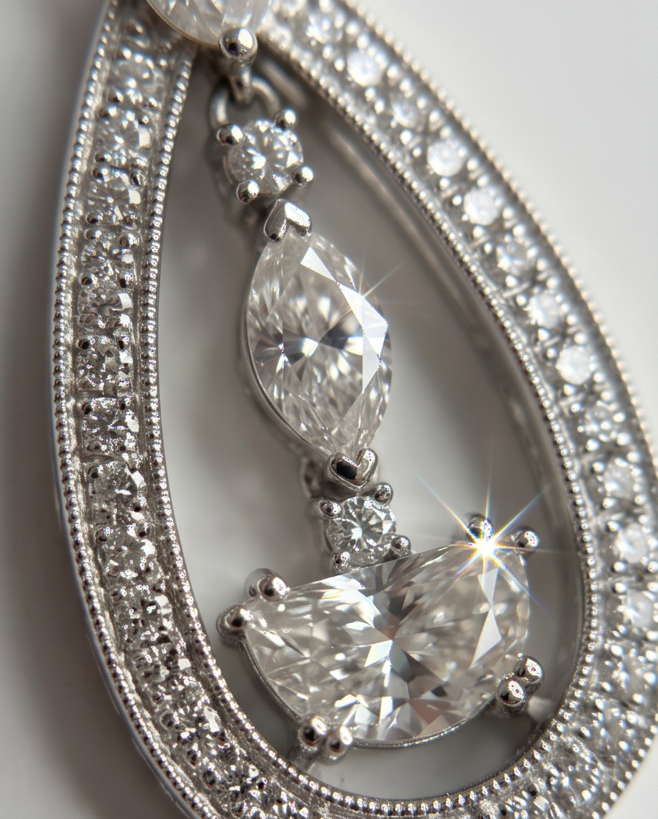 Diamond Teardrop Drop Pendant Necklace — 1.33 CTW