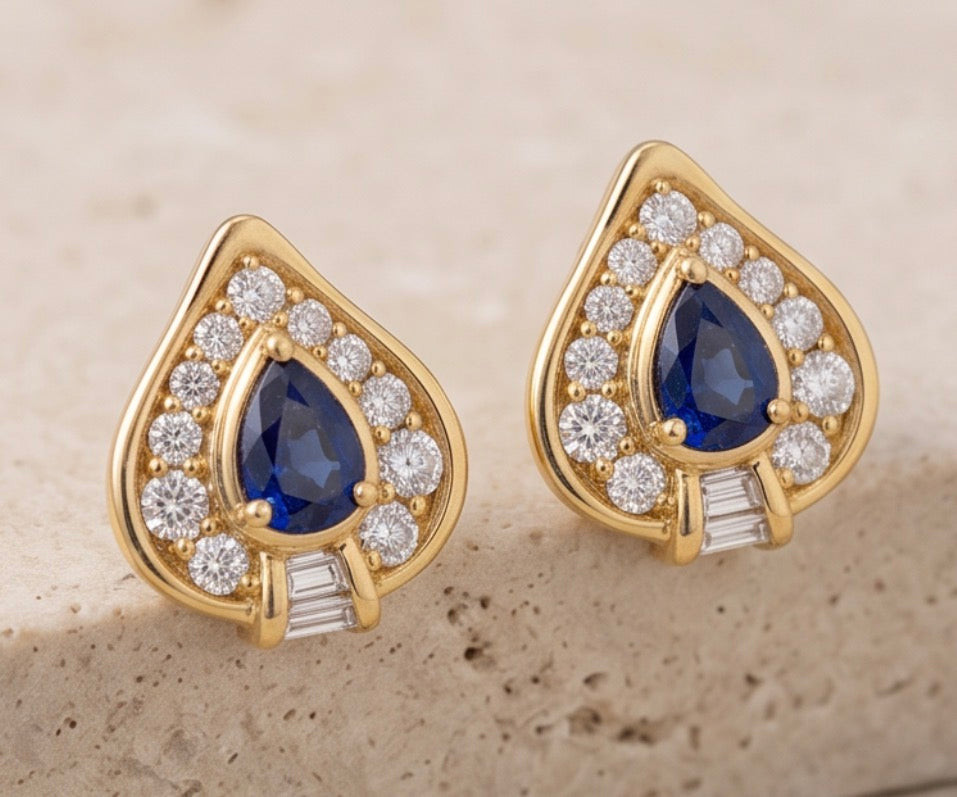 Sapphire and Diamond Earrings