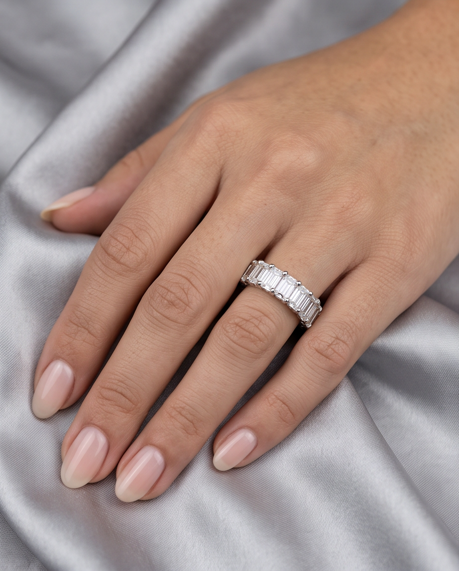 Emerald Cut Eternity Band