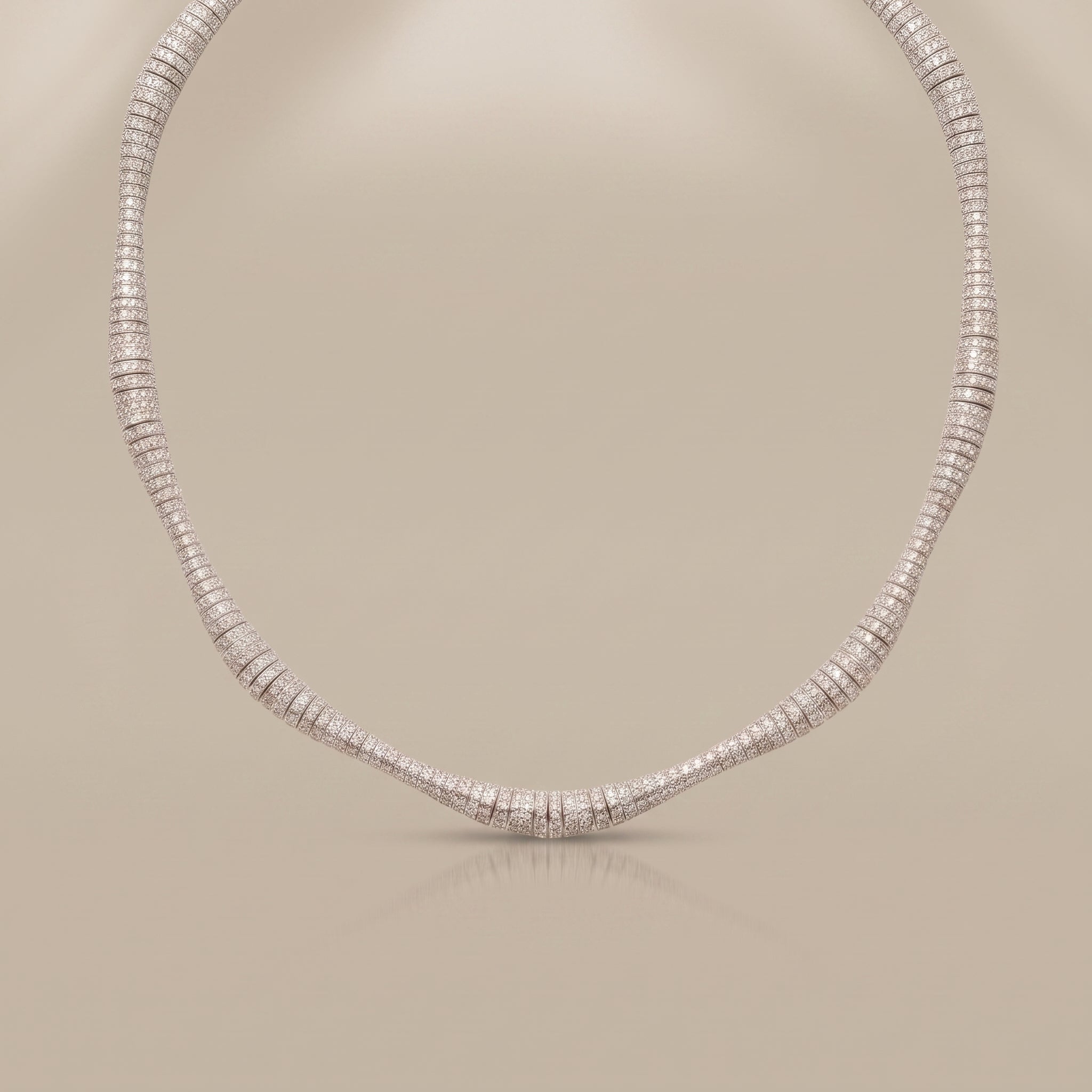 Pavé Diamond Rondelle Flexible Necklace