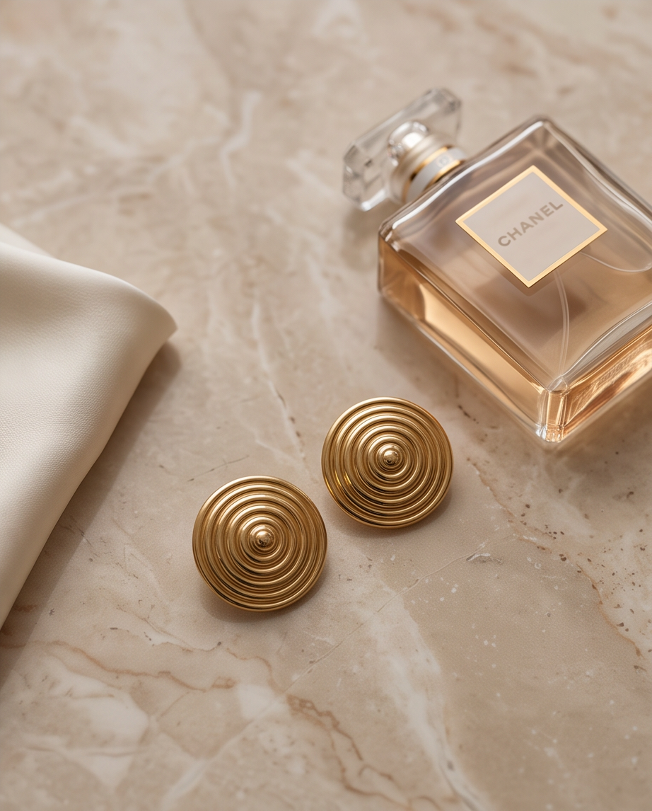 Vintage Concentric Gold Earrings