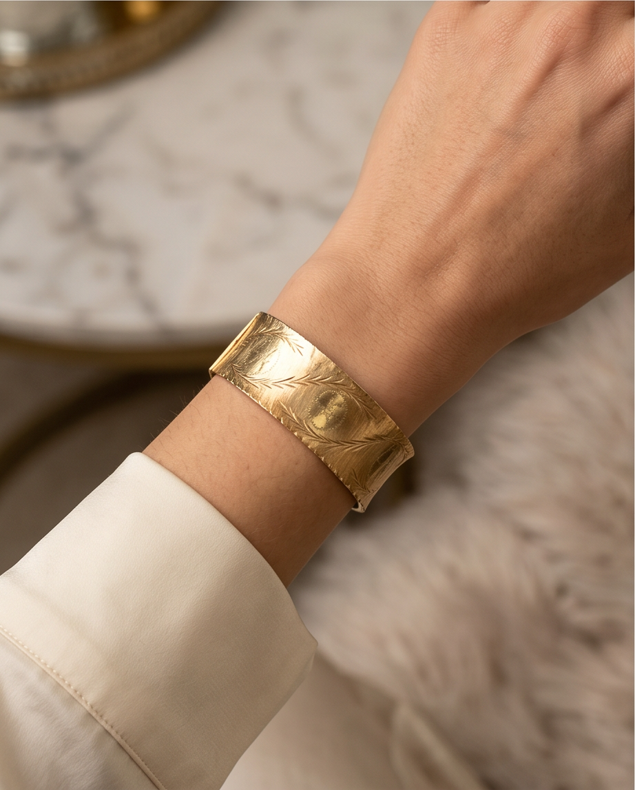 Vintage Yellow Gold Bangle Bracelet