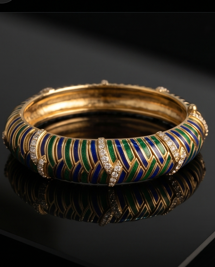 Enamel and Diamond Bracelet