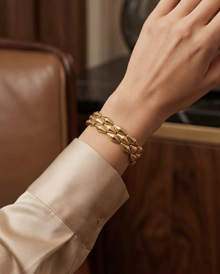 Yellow Gold Geometric Bracelet